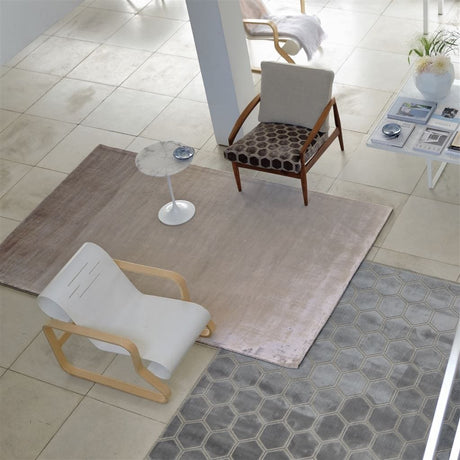Designers Guild Manipur Silver Rug - 63 x 102in Silver at FIG LINENS AND HOME - 3
