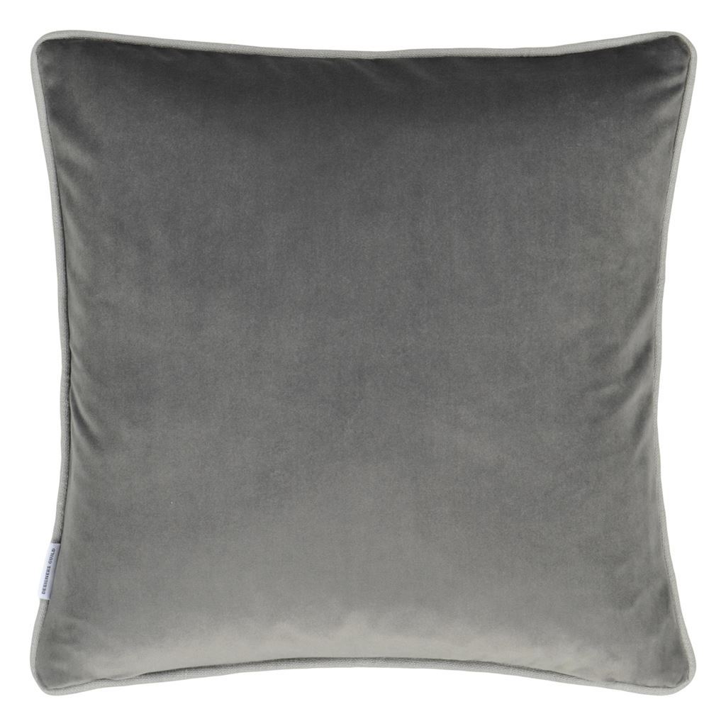 Designers Guild Corda Primrose Decorative Pillow - Grey Graphite Reverse