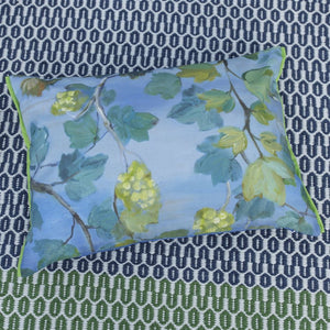 Designers Guild Giardino Segreto Delft Decorative Outdoor Pillow - Shown on Floor