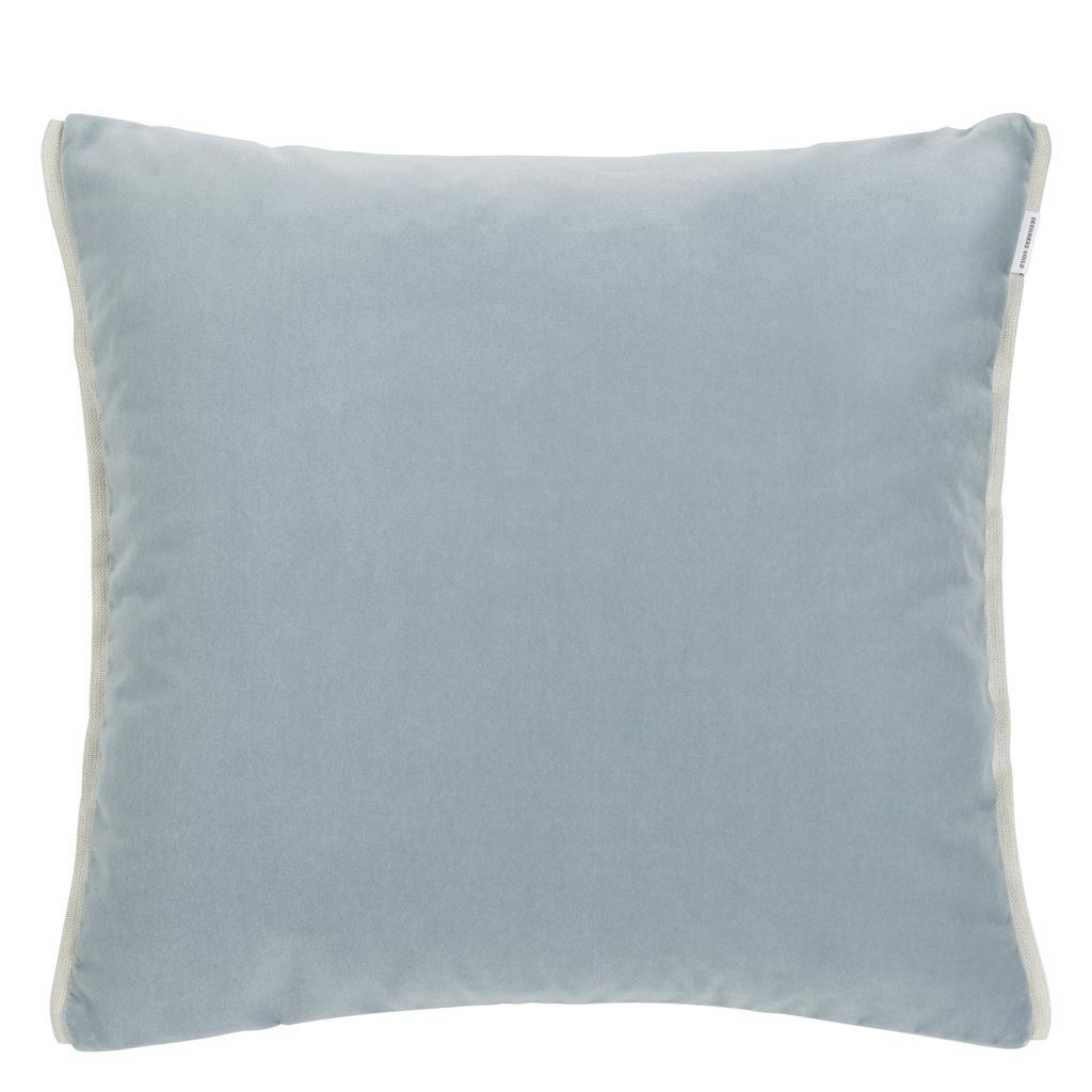 Fig Linens - Designers Guild - Varese Prussian & Smoke Decorative Pillow - Back