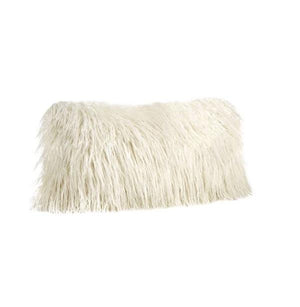 12x22" Ivory Tibetan Lamb Faux Fur Pillows by Fabulous Furs - Fig Linens