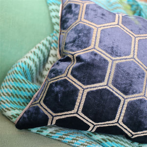 Fig Linens - Designers Guild Manipur Midnight Pillow - Details