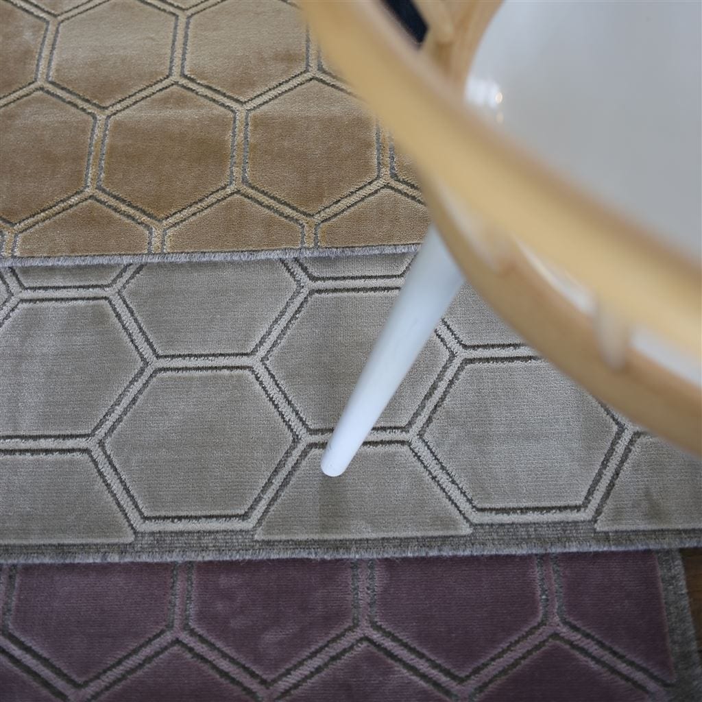 Manipur Hemp Rug shown under table with Contemporary detail | Fig Linens