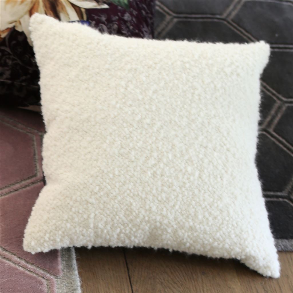 Cormo Chalk Pillow on Chair | Designers Guild Throw Pillows