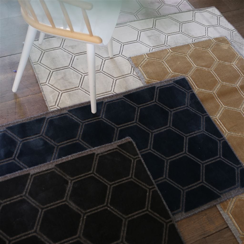 Designers Guild Manipur Floor Rug in Deep Espresso Color | Fig Linens