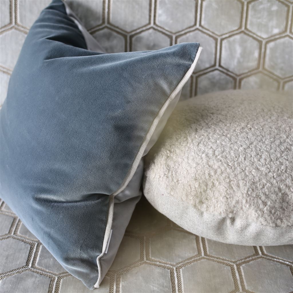 Fig Linens - Designers Guild Varese Granite & Platinum Decorative Pillow - Front