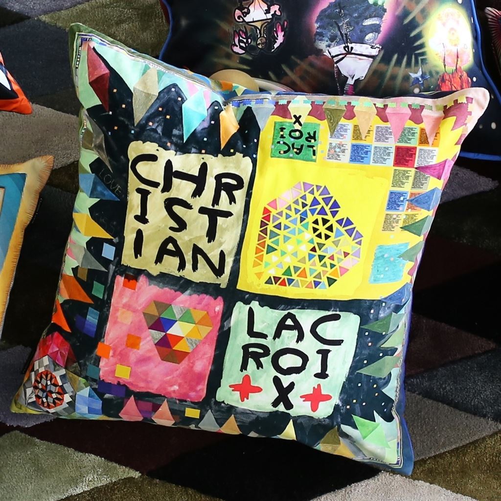 Arlecchino Wood Multicolore Decorative Pillow 4 | Christian Lacroix