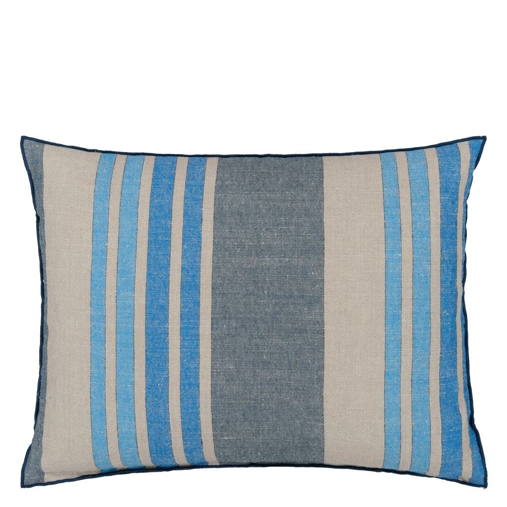 Throw Pillow - Brera Striato Cobalt Decorative Pillow - Designers Guild