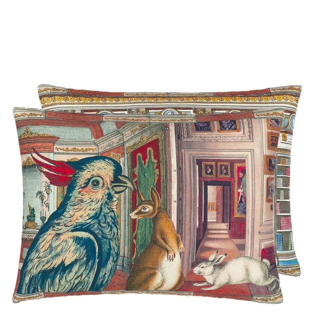 In the Library Sepia Decorative Pillow - John Derian - 1