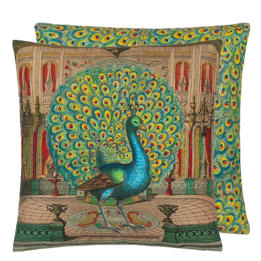 Peacock Emerald Decorative Pillow - John Derian - 1