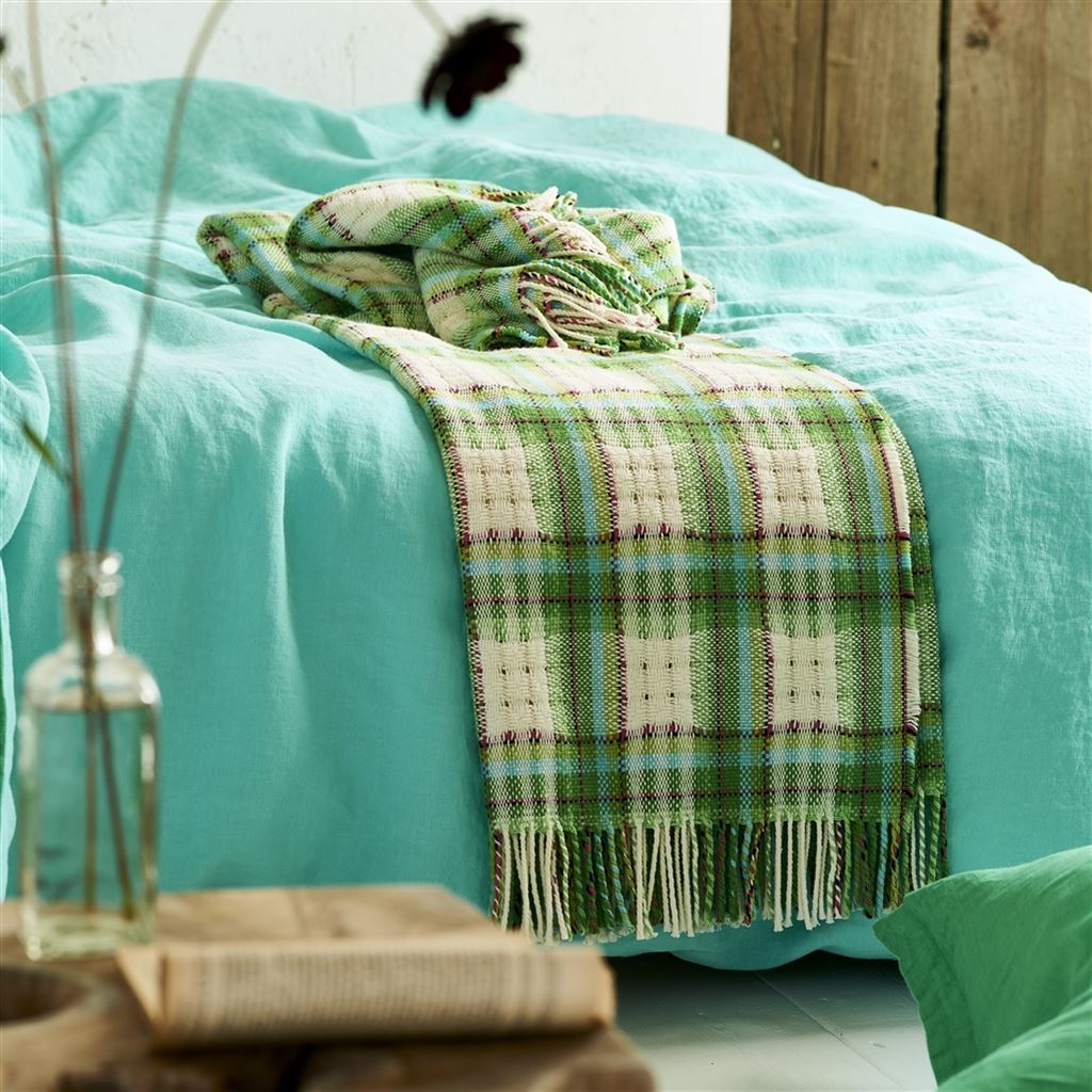 Woodhall Emerald Throw Blanket - Designers Guild Blanket - Image 14