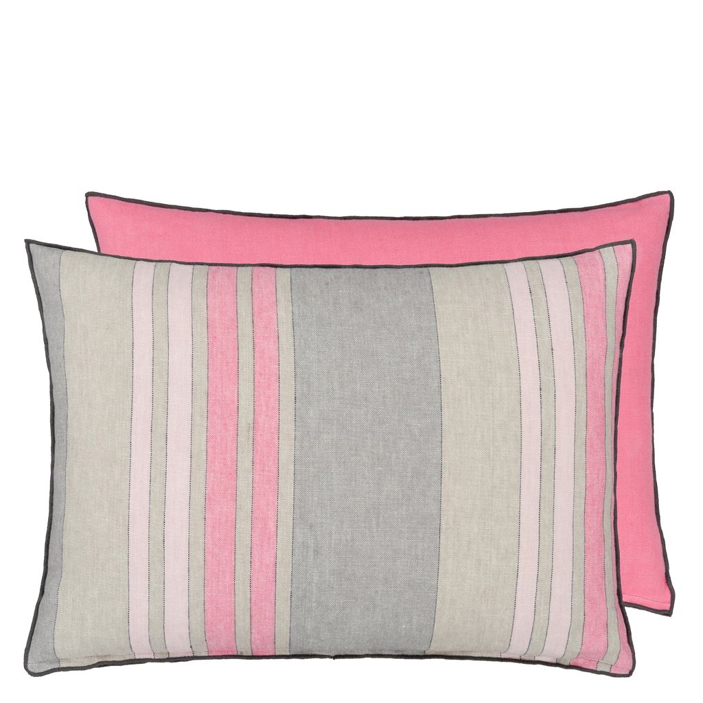 Throw Pillow - Designers Guild Brera Striato Hibiscus Decorative Pillow