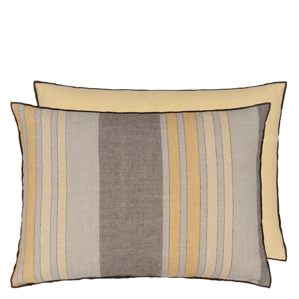 Throw Pillow - Brera Striato Maize Decorative Pillow - Designers Guild at Fig Linens and Home
