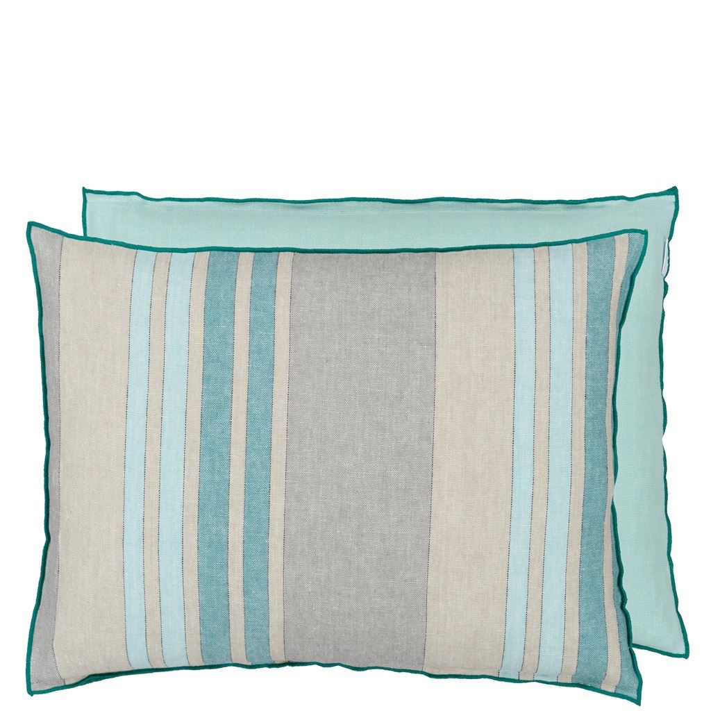 Brera Striato Aqua Decorative Pillow