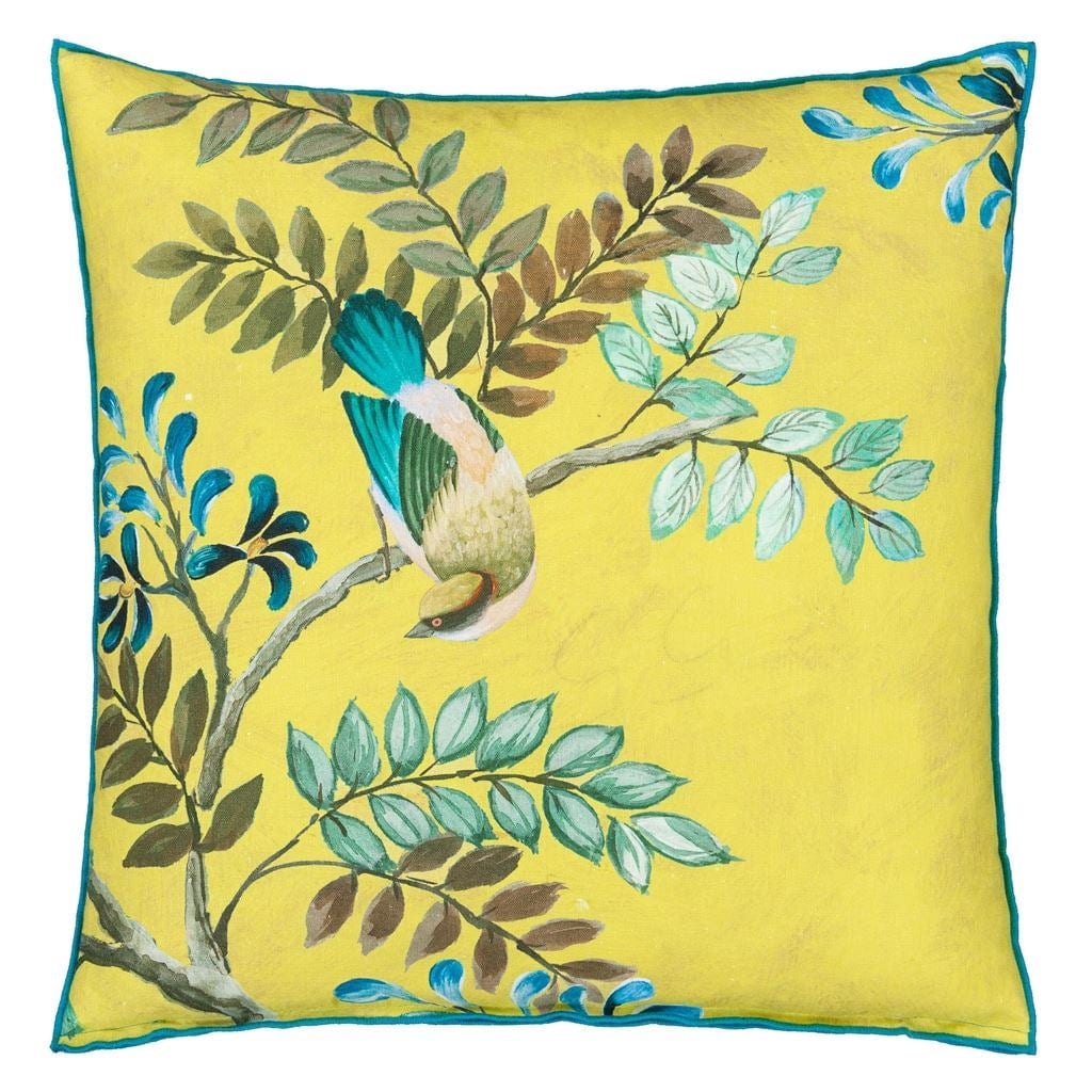 Throw Pillow Front View - Porcelaine de Chine Alchemilla Decorative Pillows - Designers Guild