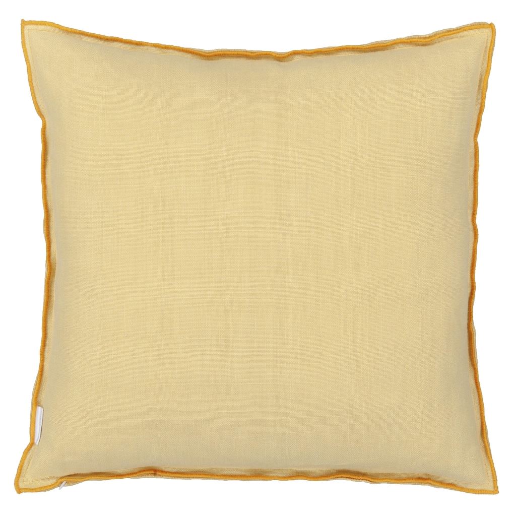 Brera Lino Mango Pillow reversing to Maize - Designers Guild decorative pillow