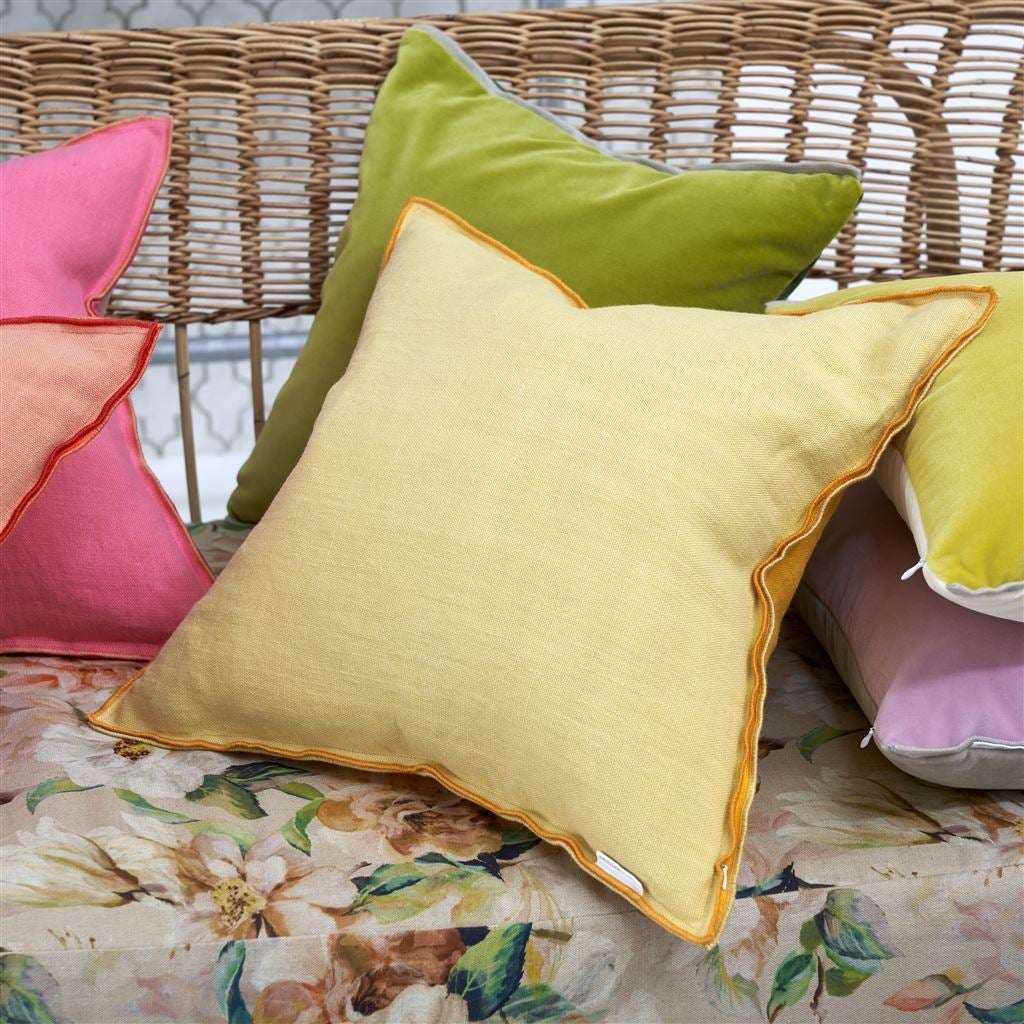 Designers Guild Throw Pillows - Decorative Pillow in Brera Lino Mango