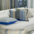 Designers Guild Throw Pillow - Brera Striato Cobalt Decorative Pillow - Shown on Chair