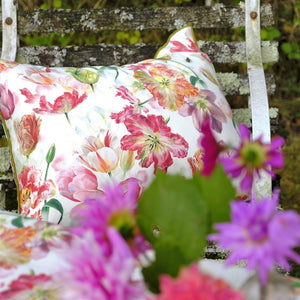 Outdoor Tulip Garden Azalea Decorative Pillow - Outdoor Scene - Fig Linens and Home