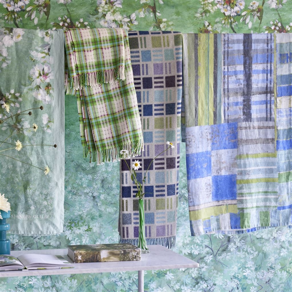 Bainbridge Delft Throw | Wool Throw by Designers Guild at Fig Linens and Home