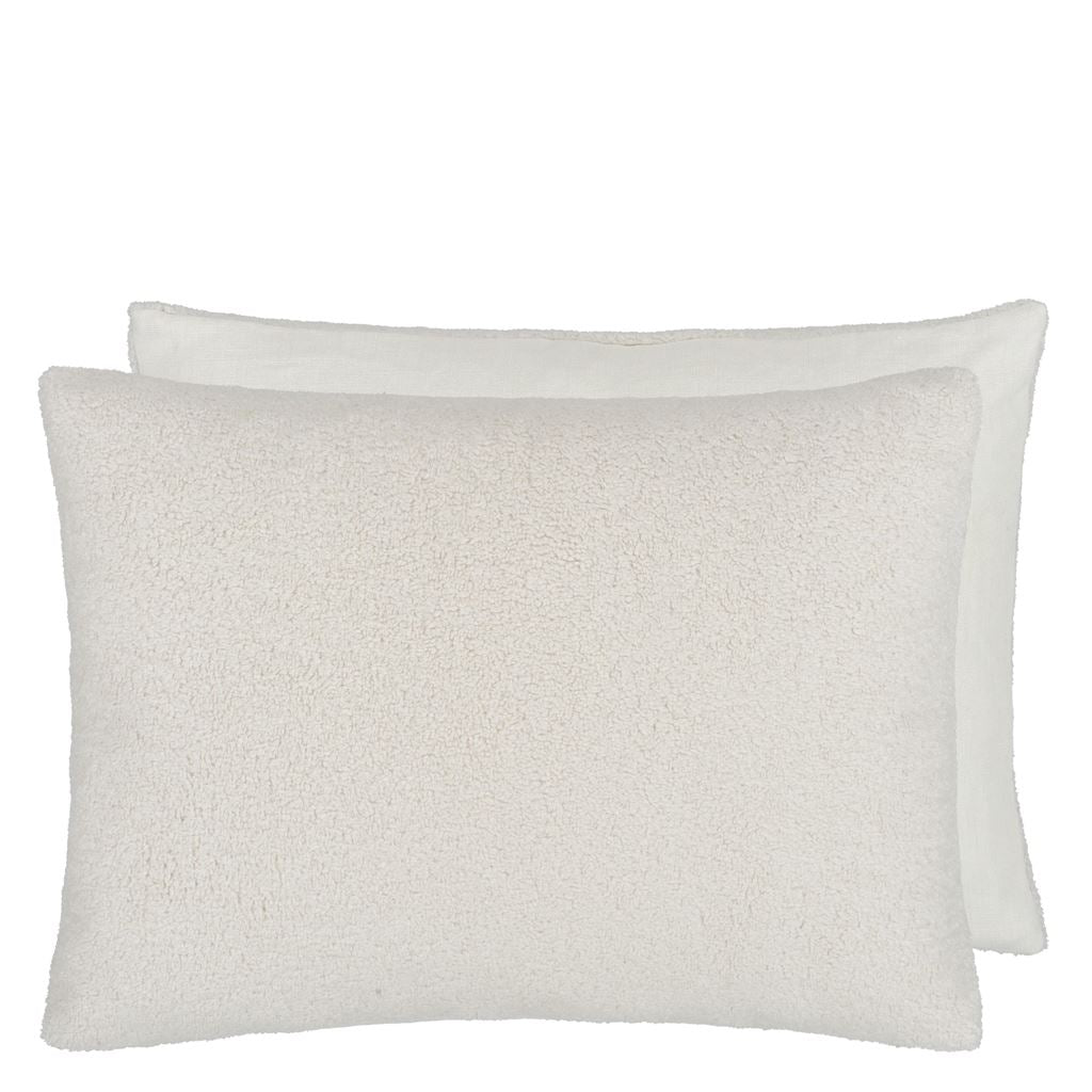 designers guild throw pillow - polwarth chalk faux fur - Fig Linens and Home -180