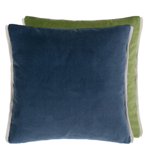 designers guild throw pillow - varese prussian grass velvet - Fig Linens and Home -207