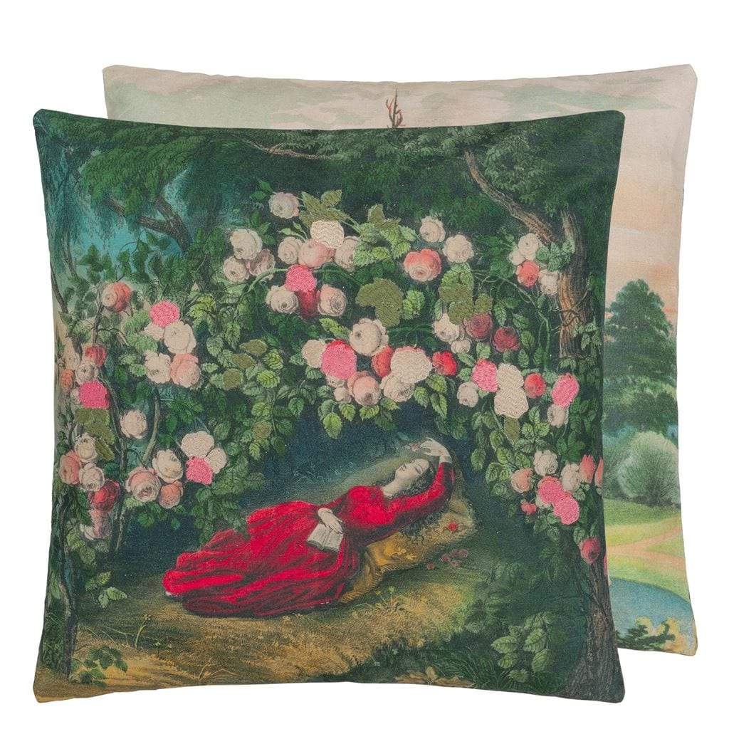 Bower of Roses Forest Decorative Pillow - John Derian - 4