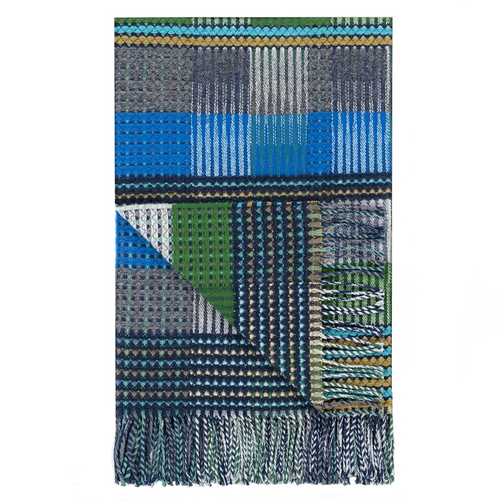 Tasara Cobalt Throw - Designers Guild at Fig Linens and Home 1