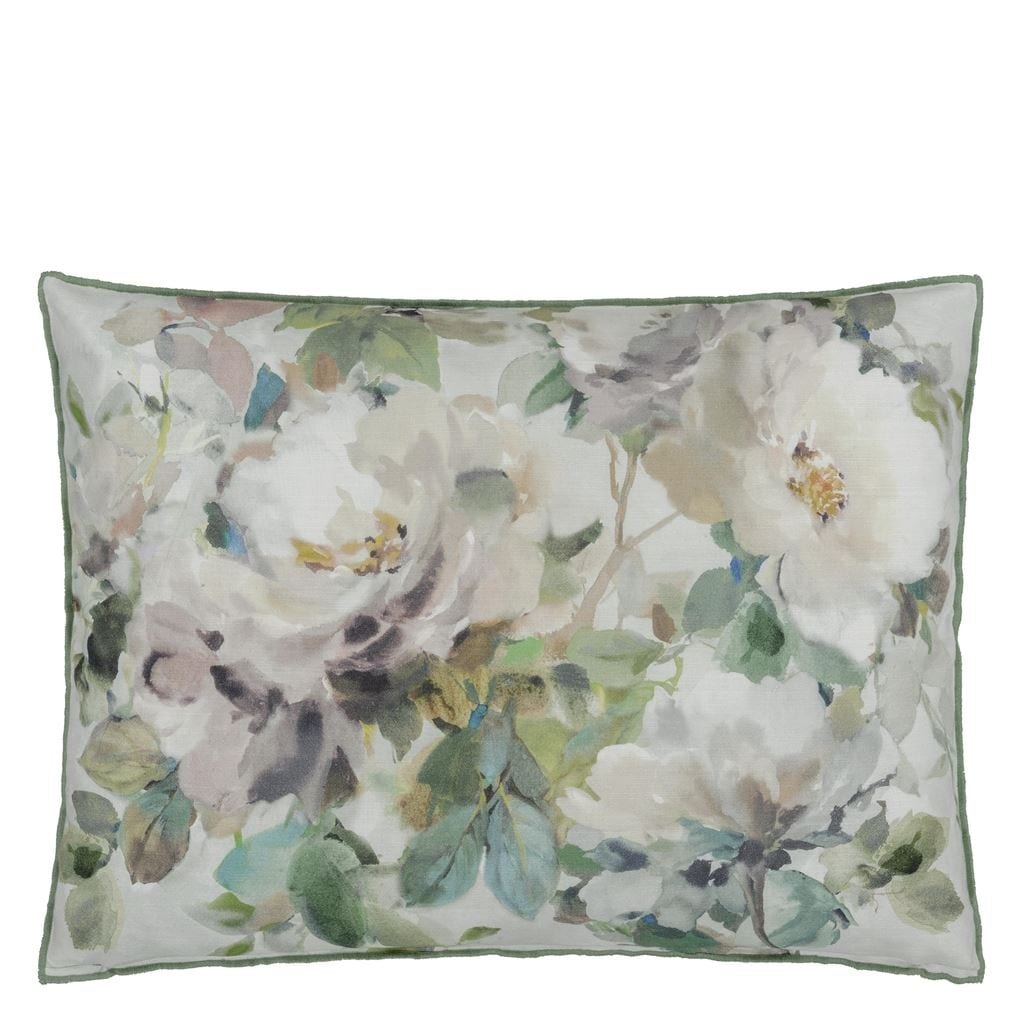 designers guild throw pillow - thelmas garden celadon cotton - Fig Linens and Home -217