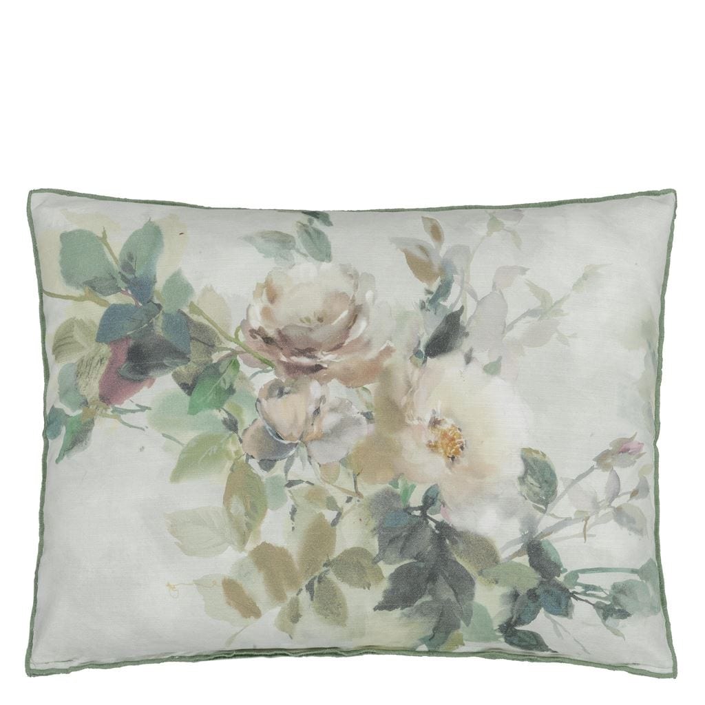 designers guild throw pillow - thelmas garden celadon cotton - Fig Linens and Home -218