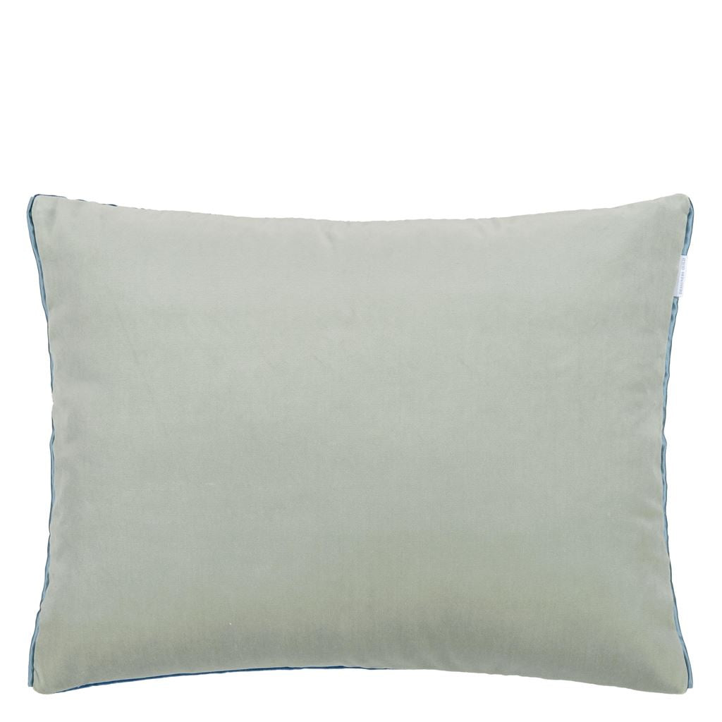 designers guild throw pillow - cassia denim zinc velvet - Fig Linens and Home -61