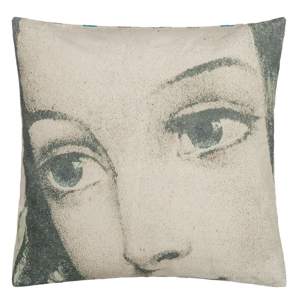 Ellen's Eyes Parchment Decorative Pillow - John Derian - 2