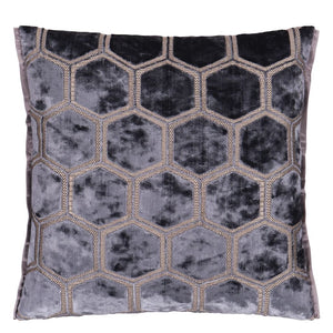 designers guild throw pillow - manipur graphite velvet - Fig Linens and Home -196