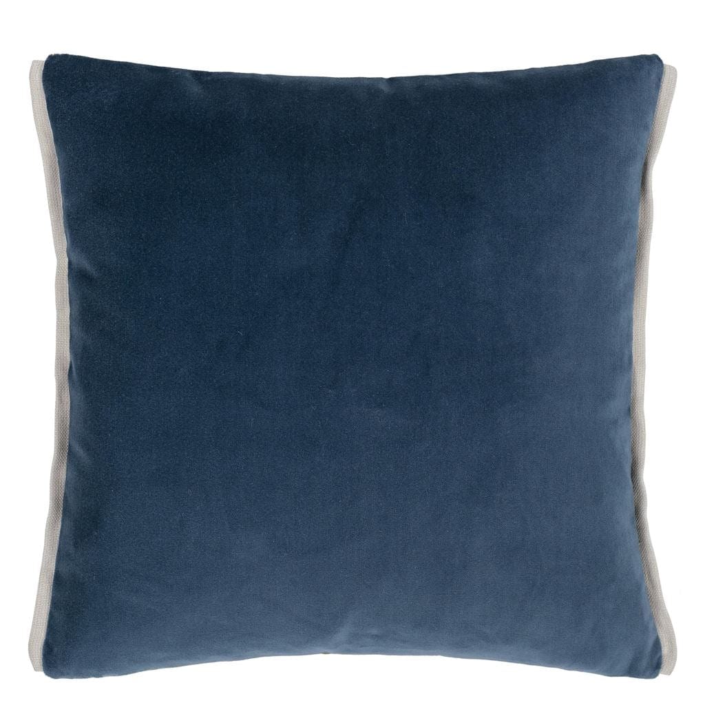designers guild throw pillow - varese prussian grass velvet - Fig Linens and Home -208
