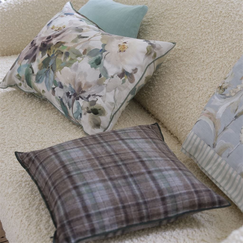 designers guild throw pillow - thelmas garden celadon cotton - Fig Linens and Home -220