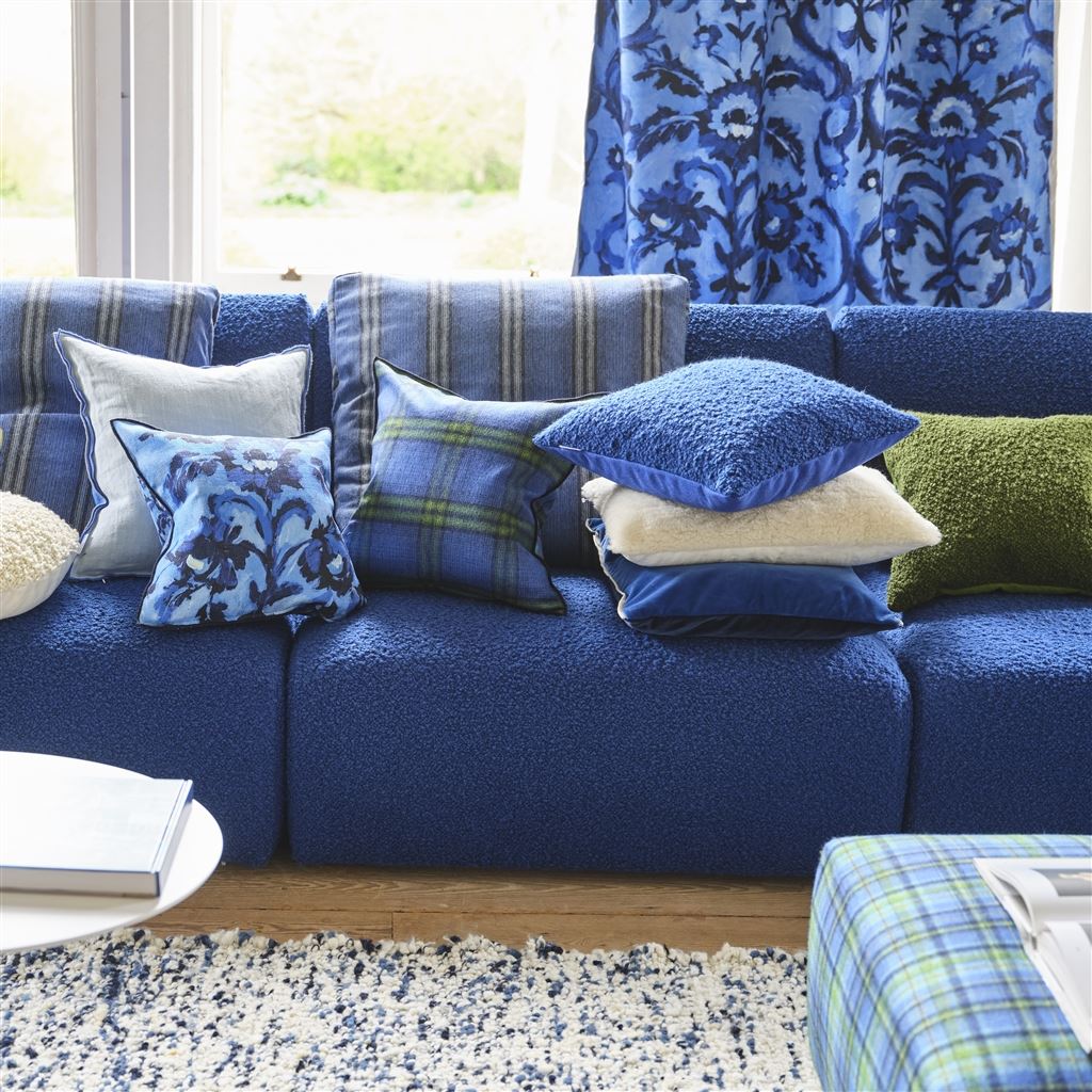 designers guild throw pillow - cormo cobalt corduroy - Fig Linens and Home -79