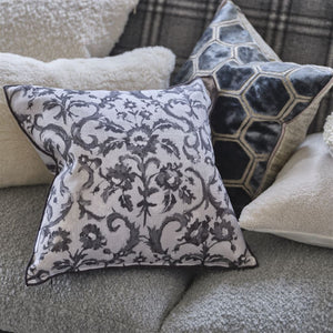 designers guild throw pillow - manipur graphite velvet - Fig Linens and Home -198