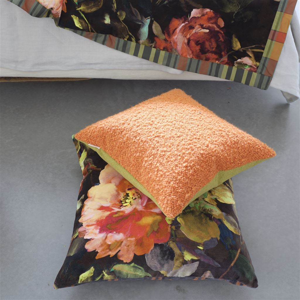 designers guild throw pillow - cormo persimmon boucle - Fig Linens and Home -98