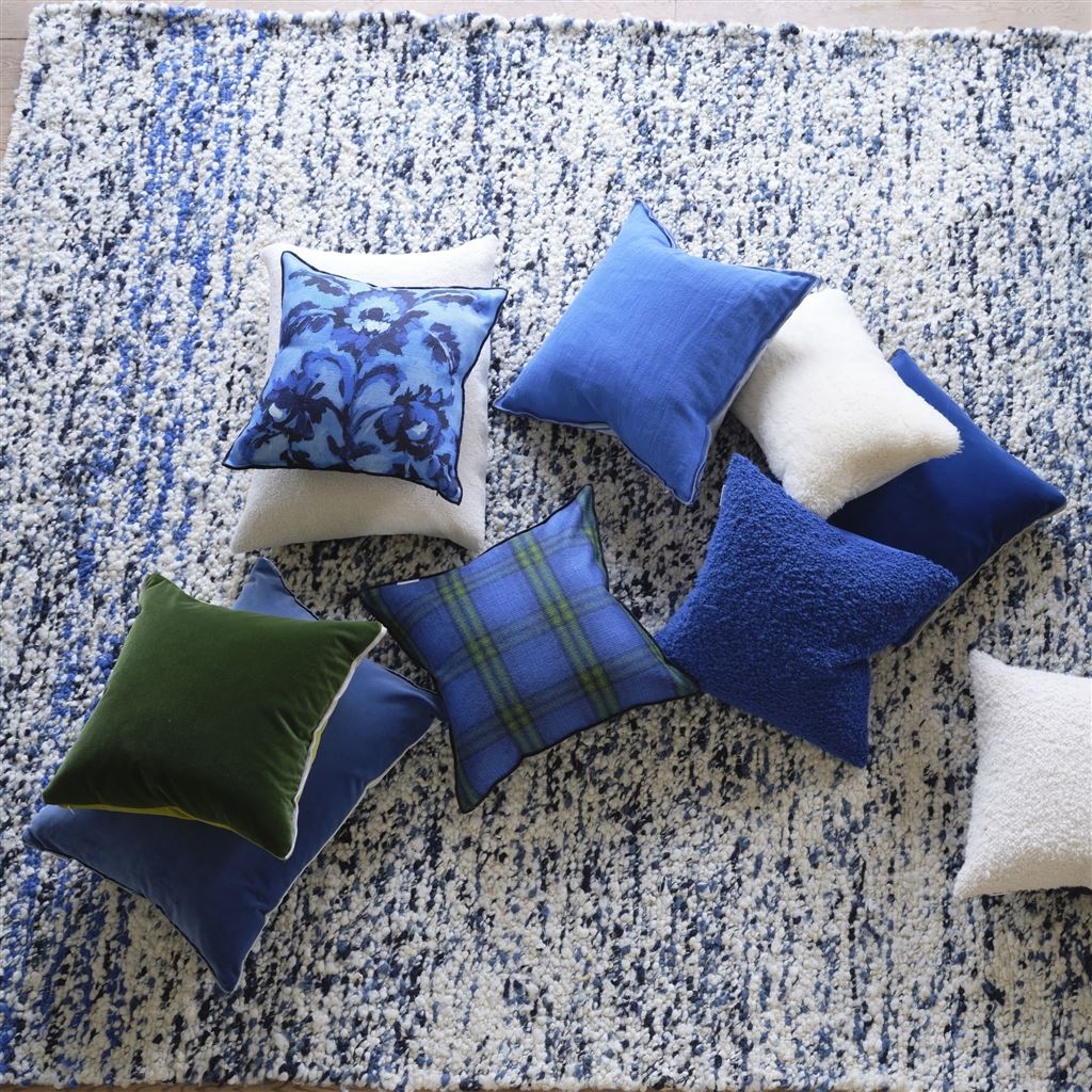 designers guild throw pillow - abernethy cobalt wool - Fig Linens and Home -27