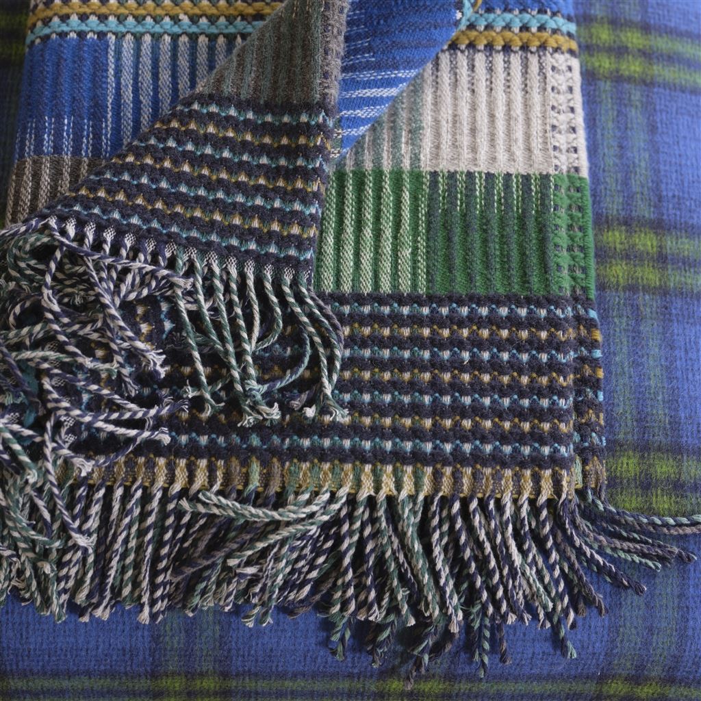 Tasara Cobalt Throw - Designers Guild at Fig Linens and Home 6