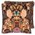 Ikebana Damask Chocolate Throw Pillow by Designers Guild - Fig Linens and Home - Full View