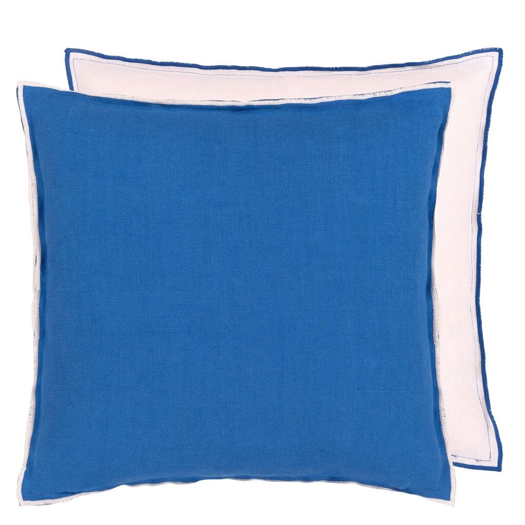 Brera Lino Lagoon &amp; Alabaster Cushion - Designers Guild Throw Pillow- Fig Linens and Home