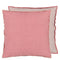 Brera Lino Damask Rose & Travertine Cushion - Fig Linens and Home - Two Sides Shown