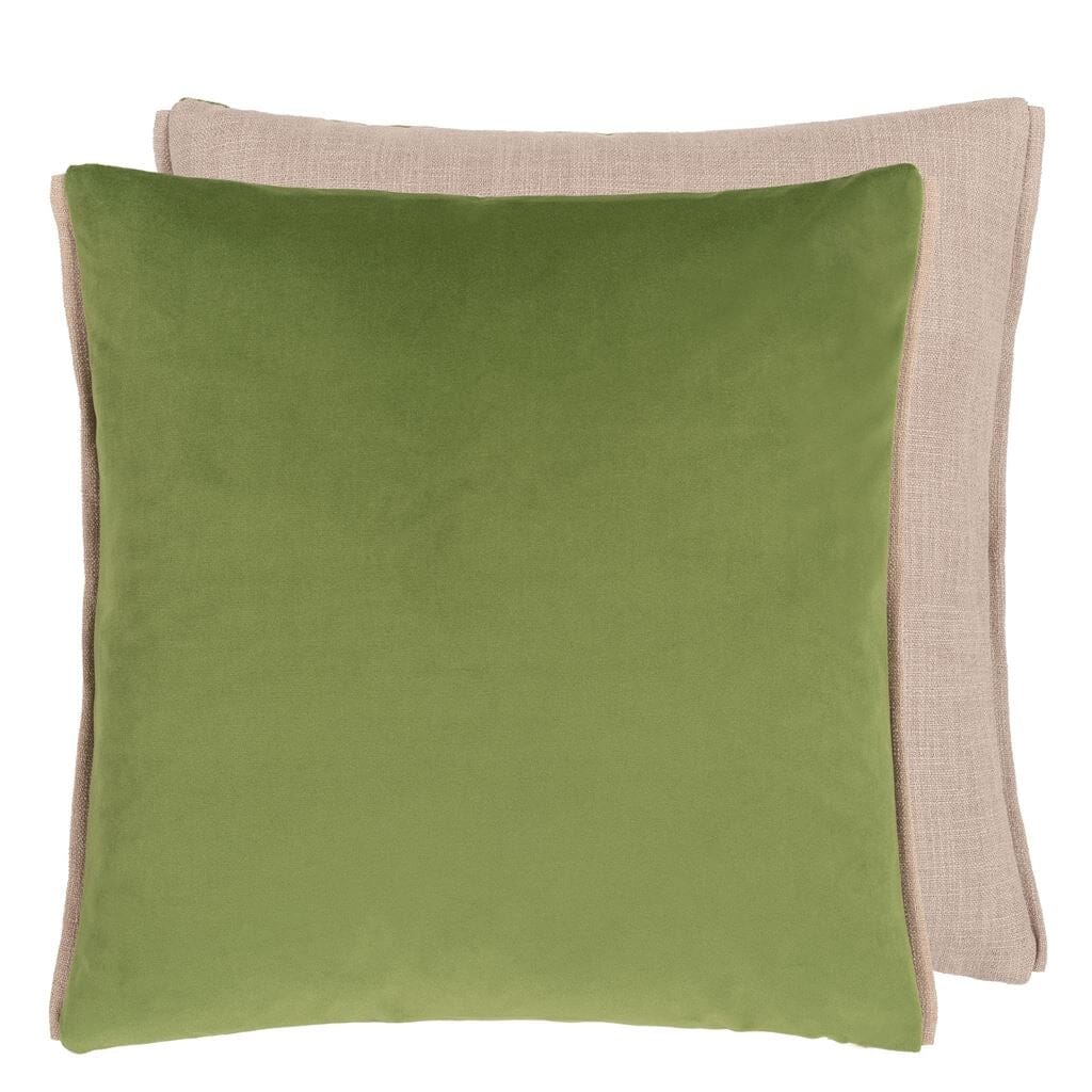 Velluto Emerald Cushion reversing to Driftwood - Designers Guild Throw Pillow