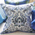 Ikebana Damask Slate Blue Throw Pillow by Designers Guild - Fig Linens and Home - Closeup
