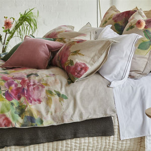 Thelma's Garden Fuchsia Bedding | Designers Guild Duvet Covers & Shams at Fig Linens and Home - 2