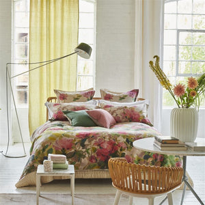Thelma's Garden Fuchsia Bedding | Designers Guild Duvet Covers & Shams at Fig Linens and Home - 1
