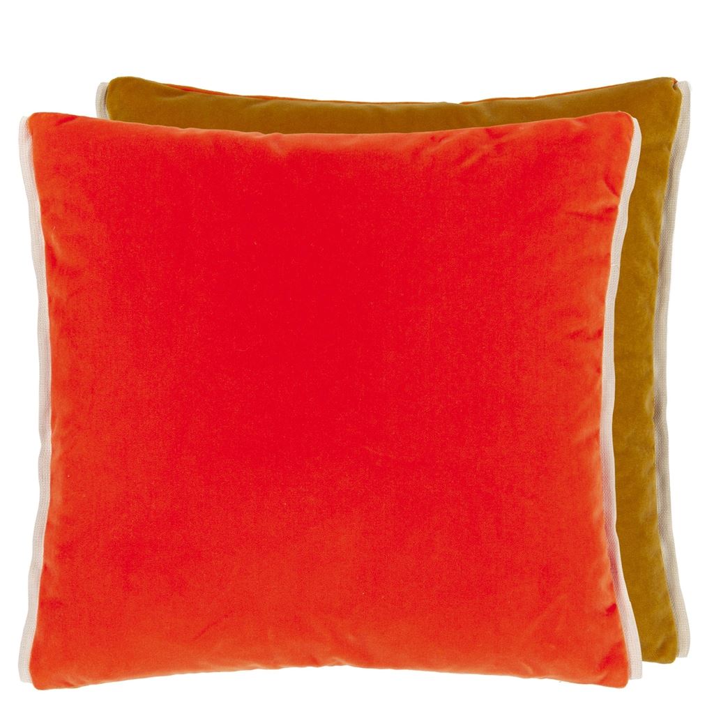 Designers Guild Varese Zinnia & Ochre Decorative Pillow - Zinnia & Ochre - Cushion - 17" x 17" - 1
