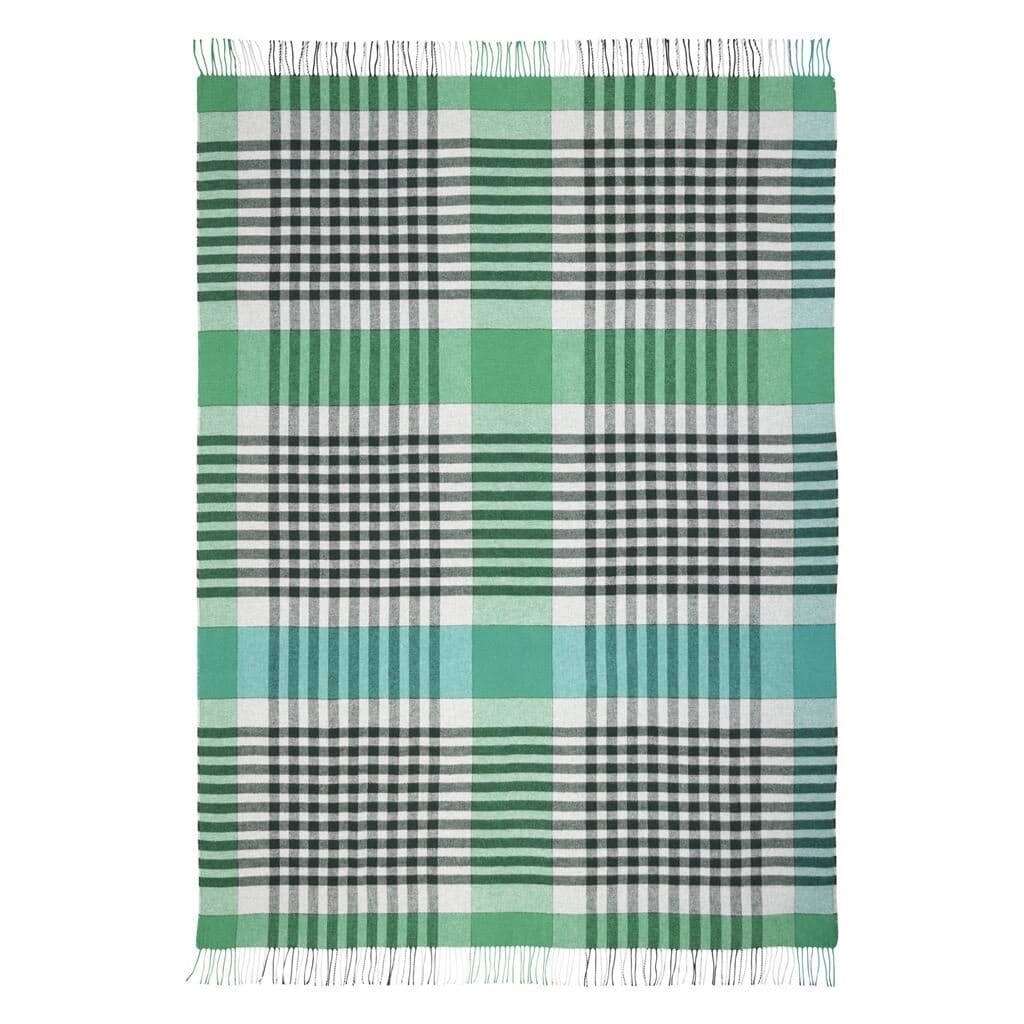 Throw Blanket - Bankura Emerald Throw - Designers Guild at Fig Linens and Home 12