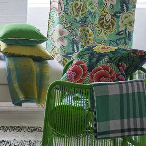 Throw Blanket - Fontaine Cobalt Throw - Designers Guild at Fig Linens and Home 17